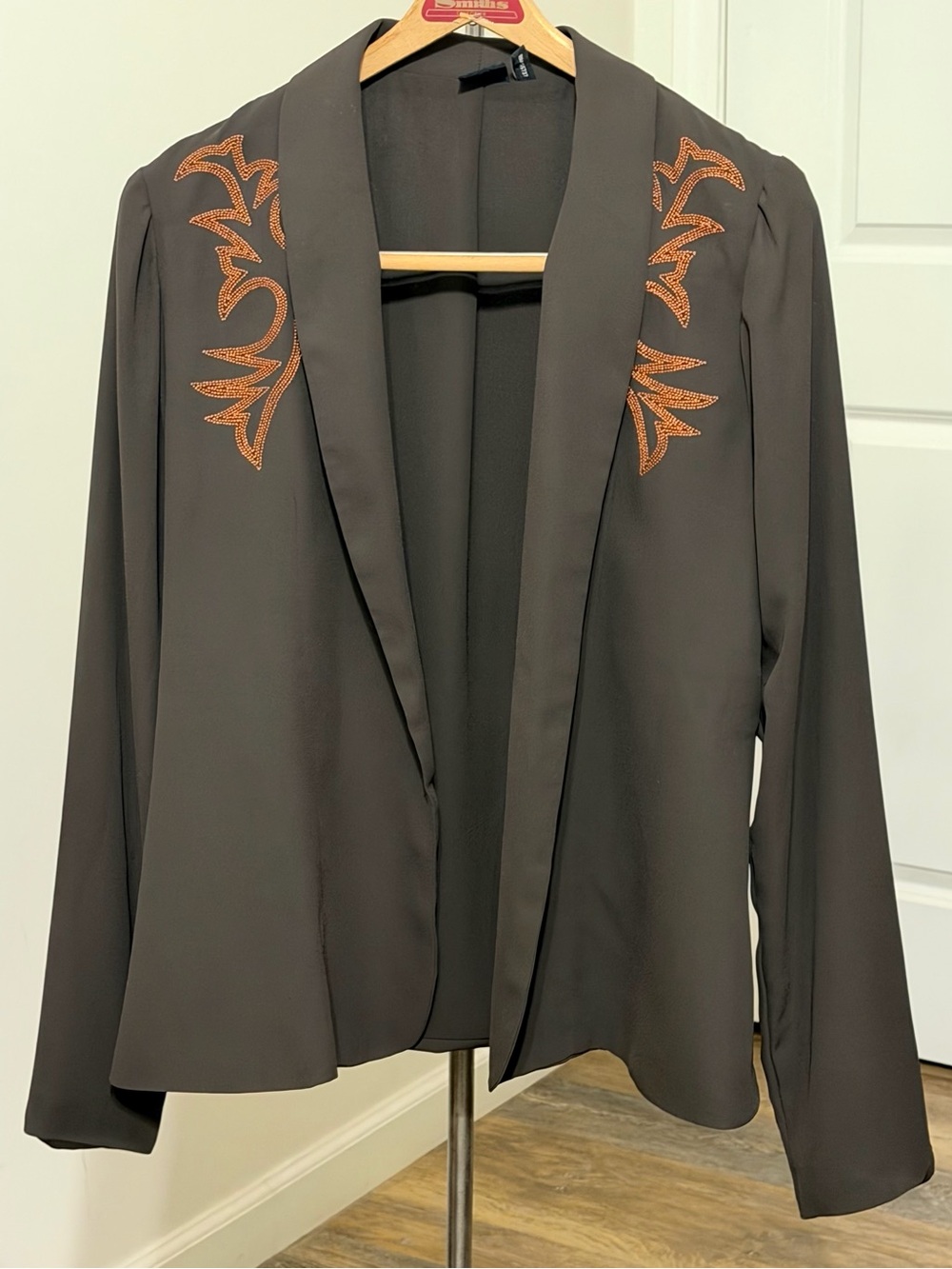 Cruel Denim Western Blazer Brown Medium Copper Embroidery Country Festival Wear